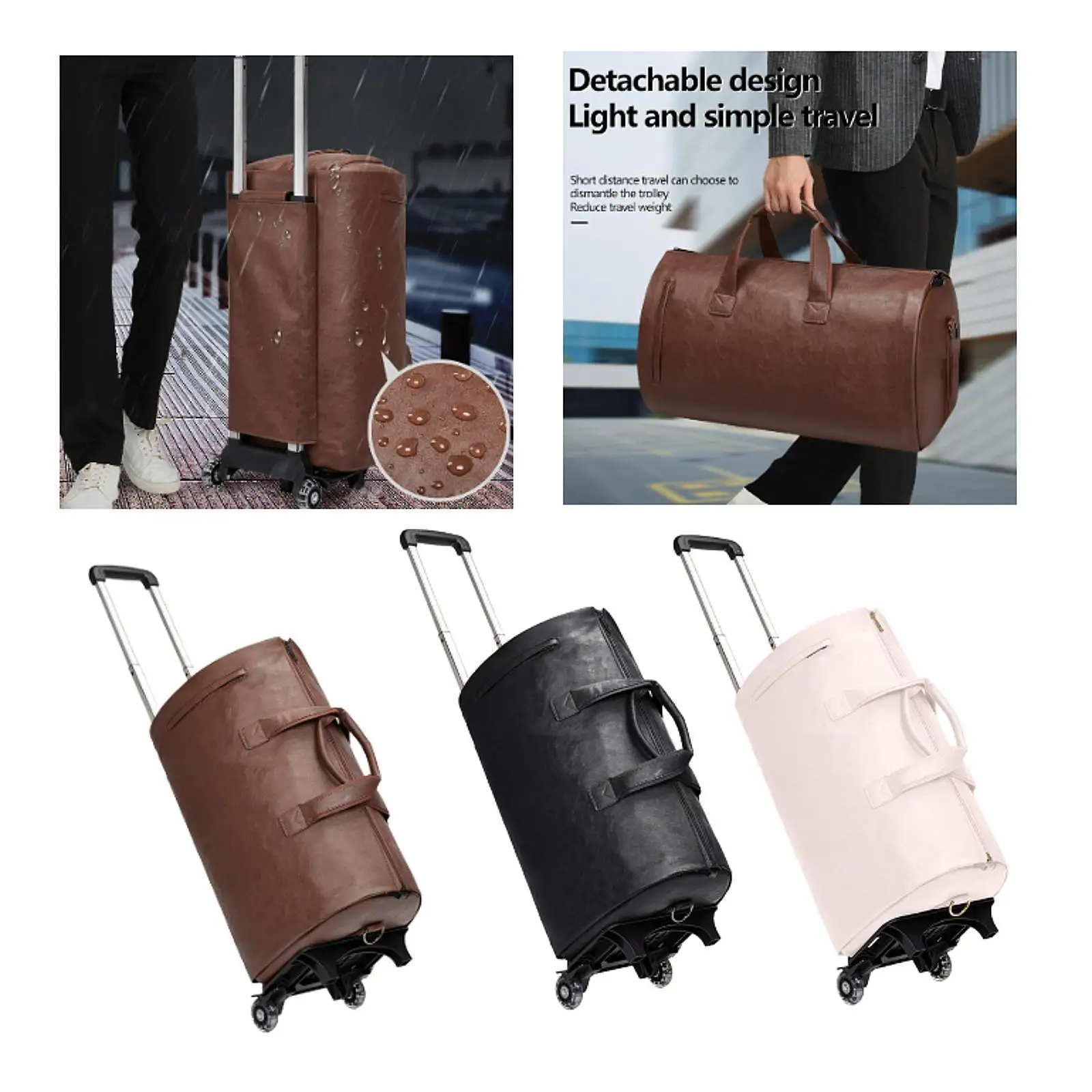 Rolling Garment Bag with Wheels with Compartment Trendy Overnight Bag Lightweight Weekend Bag Large Capacity Carry on Suit Bag Rolling Garment Bag with Wheels with Compartment Trendy Overnight Bag Lightweight Weekend Bag Large Capacity Carry on Suit Bag