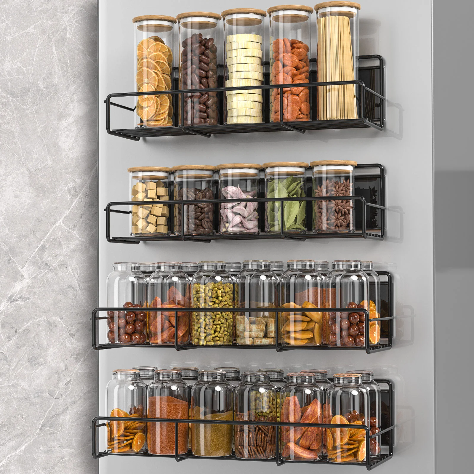 

Magnetic Storage Rack Fridge Seasoning Bottle Organizer Shelf For Refrigerators