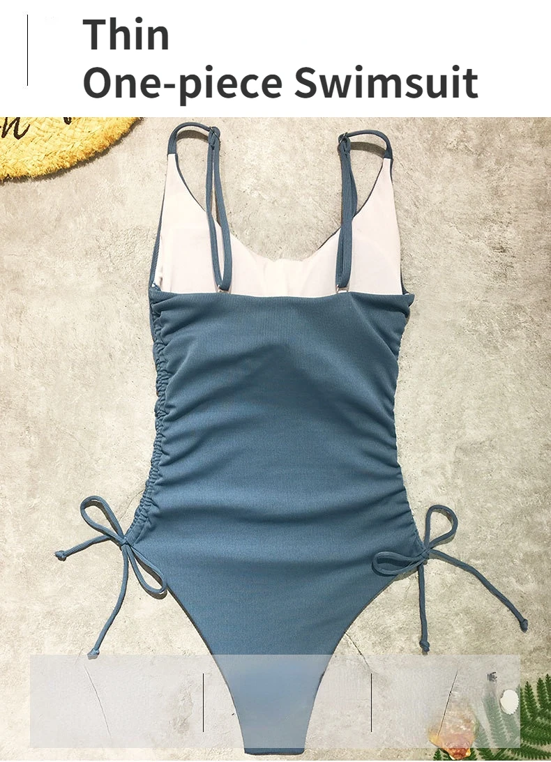 Sexy einteilige hoch taillierte Frauen Bikini 2022 Sommer Schnürung solide Badeanzug Overall Strand Bademode Frau Cupshe Bikinis