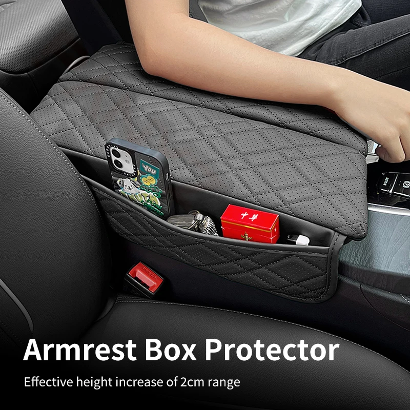 Car Central Armrest Pad Storage Bag For BMW G30 G38 F10 F11 F15 F16 G05 G06 X5X6X7 G32 6GT LHD Auto Center Armrest Mat Accessory
