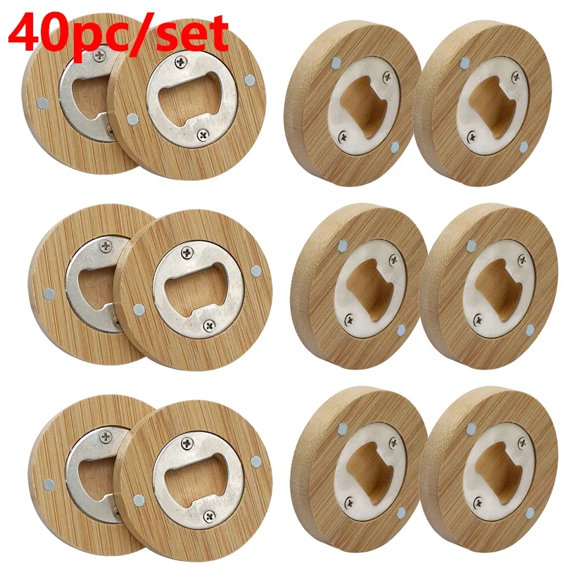 

40 шт., бамбуковые открывалки для бутылок