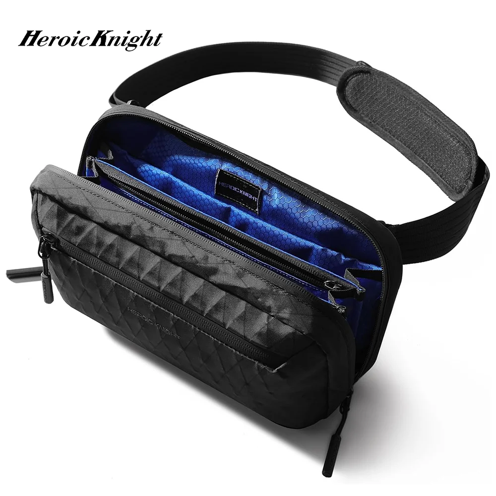 Heroic Knight Small Men Waist Pack Minimalist Waterproof X-PAC Fabric Crossbody Bag Chest Shoulder Pack Travel Organizer Pack