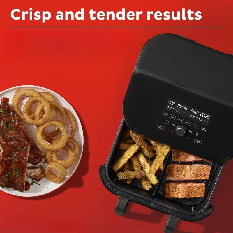 Air Fryer 8 in 1 Functions Fry French Fries Grill Bake Roast Dehydrate Reheat At Same or Different Temperature Easy To Set Up 6