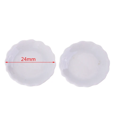 1/12 Dollhouse Miniature Accessories Mini Ceramic Food Plate Dishes Simulation Kitchen Disk Model Toys for Doll House Decor