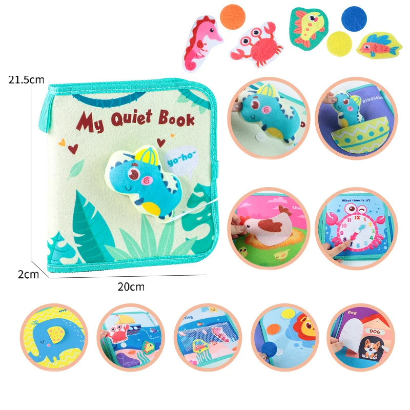 Montessori Books Baby Toys 0 6 12 Months Infant Toddler Activity Sensory Book 1 to 2 Years Kids Educational Toys Busy Quiet Book