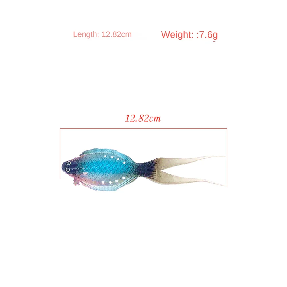 

Fishing Lures Fork-tailed Fish Luya Soft Bait Silicone Material Freshwater Sea Fishing Simulation Bait 12.8cm7.6g Fishing Gear