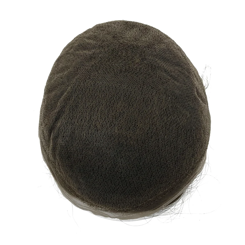 Bleached Knots Breathable Full Swiss Lace Natural Hair Line Hundred Percent Human Hair Prosthesis Men\'s Toupee