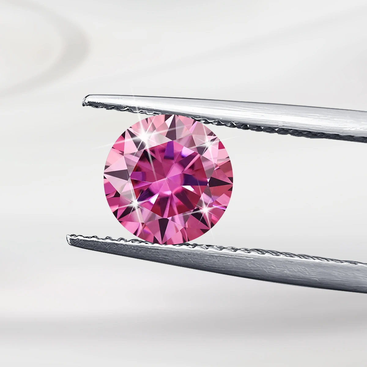 Real Pink Moissanite 0.1Ct-20Ct Pietre Sciolte Moissanites Shining Fine Jewelry Round Lab Grown Diamonds Ring Material Pass Tester