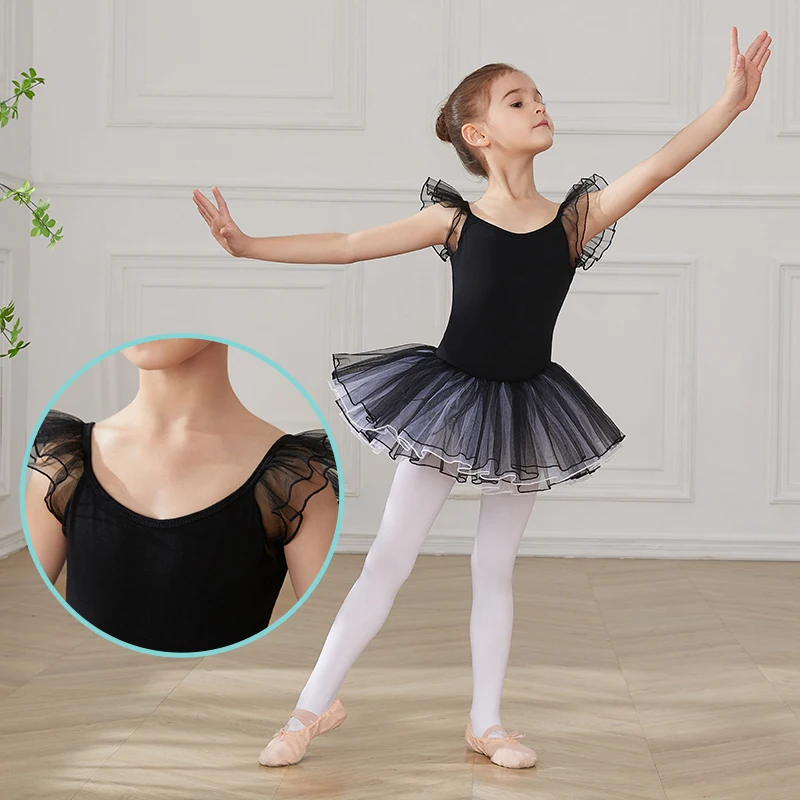 SWDZM-Jupe de Ballet pour Fille, Vêtements de brev, Tutus, Justaucorps à  Manches Courtes, Costumes en Coton