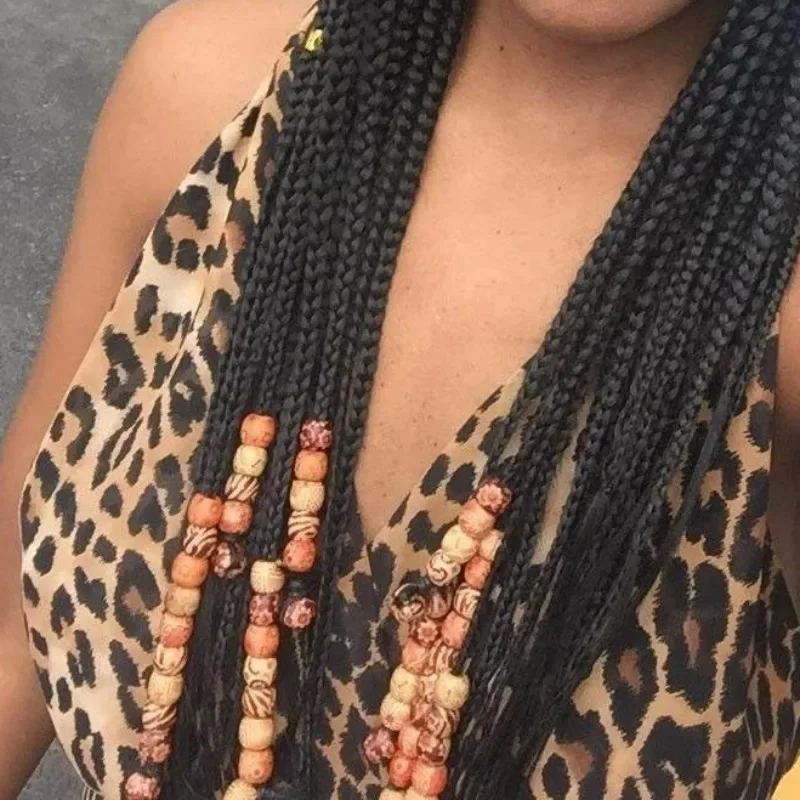 DIY Retro Wood Beads String Vintage Bracelet Pendant Braid Beading Handicrafts Dirty Braid Wooden Woven Bead Jewelry Accessories