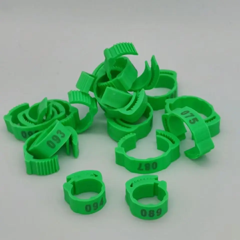 100pcs Chicken Foot Ring Label Buckle Plastic Adjustable Poultry Leg Snap Ratchet Clip Digital Duck Pigeon Goose Farm Feed Tools bird foot rings birds foot rings