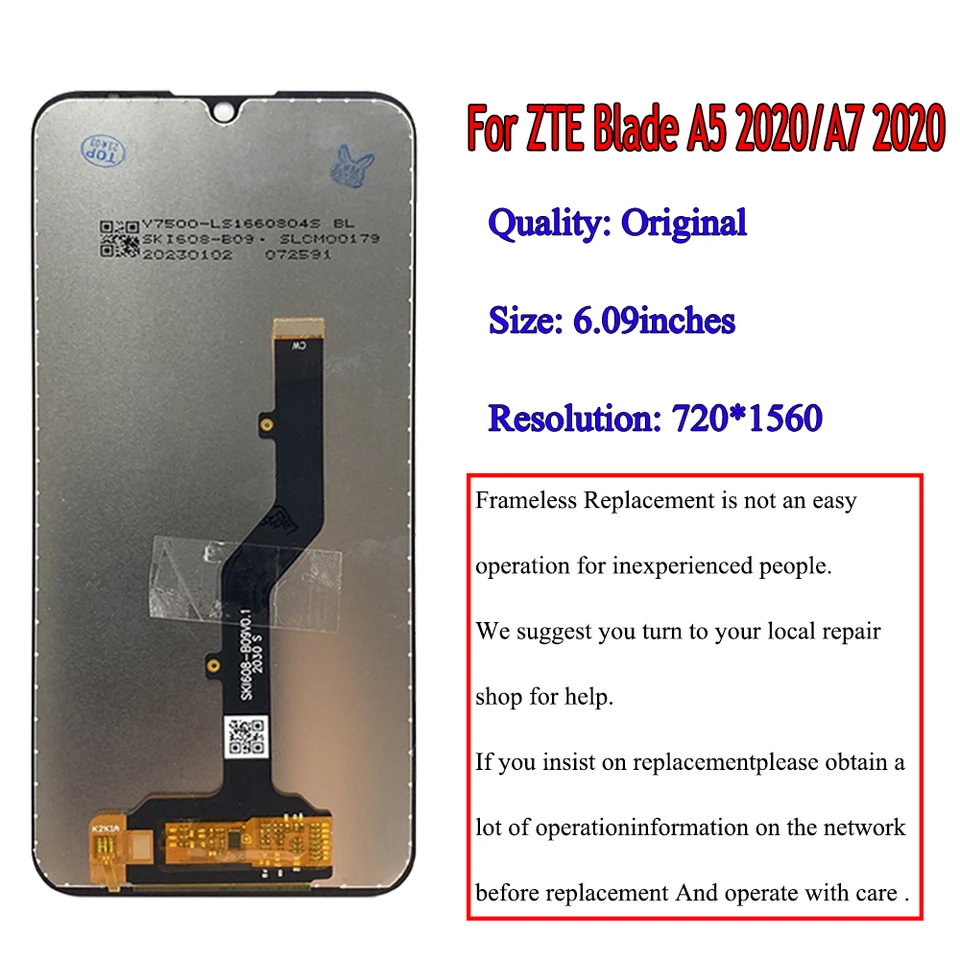 YOOOKOOO ZTE Blade A7 2019 A7000 LCDディスプレイタッチスクリーンデジタイザーアセンブリ交換用修理 ZTE YOOOKOOO ZTE Blade A7 2020 LCDディスプレイ用タッチスクリーンデジタイザーアセンブリ交換修理部品