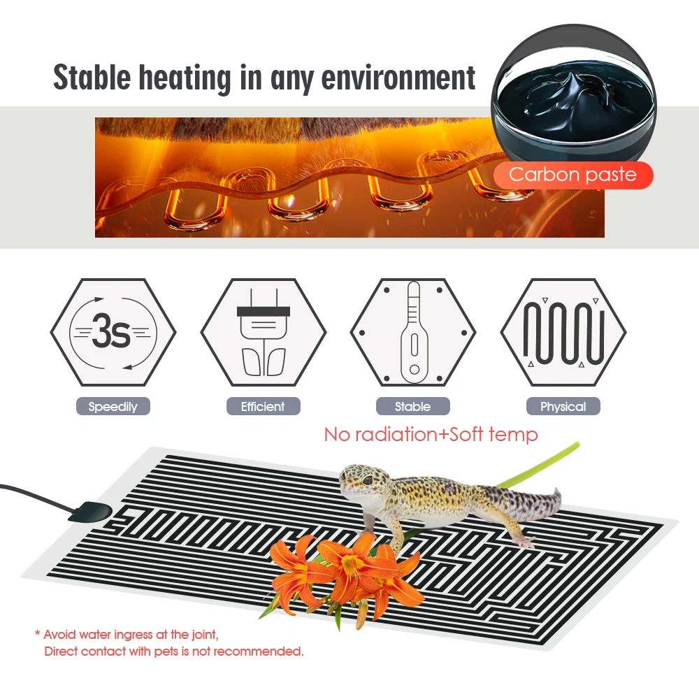 Planting mat Seedling heat mat 5-45W Seedlings Heating Mats with Temperature Adjustment Winter Anti-cold Plant Warm Pad for Snake Lizard Frog Spider Plant Box