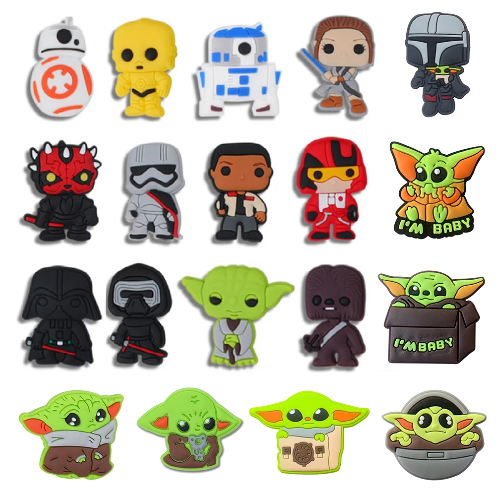 Hot Toys Disney Star Wars Shoe Charms 8-55PCS Cartoon Shoes Accessories Decorations Buckle Fit Clog Sandal Wristband Kids Gifts