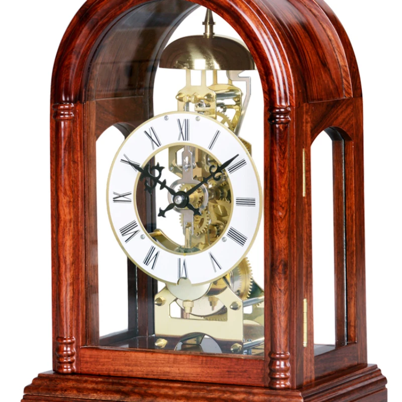 

Механическое украшение для гостиной, античные настольные часы из твердой древесины, минималистичные креативные