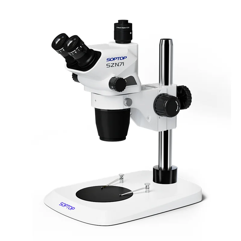 Original SDPTOP SZN71TR True Triocular Microscope 6.7-45 Continuous Zoom Maintenance Mobile Phone Stereo Microscope