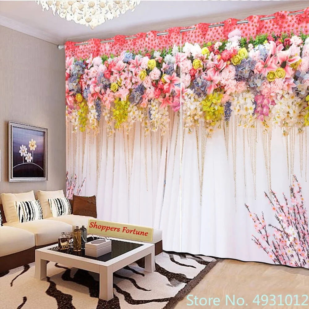 

2023 Wedding Curtain Pink Romantic Senior Window Curtain for Kids Adult Room Bedroom Curtain for Girls Colorful Cortinas