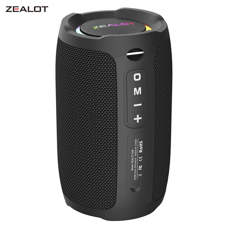 Zealot-alto-falante Bluetooth Portátil Som Estéreo 360 ° 20w Ipx6 Impermeável sem Fio Bluetooth 5.0 Excelente Desempenho de Baixo S49