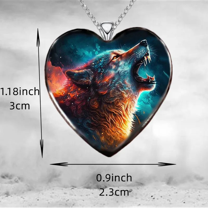 Personalized Women Color Animal Wolf Head Heart Crystal Pendant Necklace Gothic  Necklaces for Women Stainless Steel Jewelry Gift - AliExpress