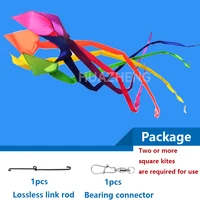 3D 4-meter Rainbow Colorful Nylon Soft Inflatable Kite Hanger Float Tail Strap Spiral Tail Hanger Free Connecting Rod Package 1