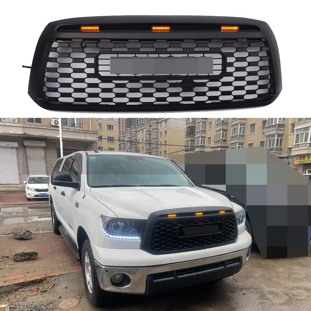 

Передняя решетка для Tundra 2006-2013, передний бампер, решетка W/светодиодный, матовая черная сетка