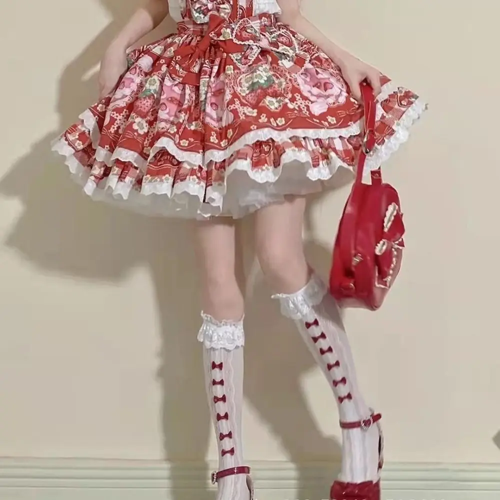 

Женские кружевные носки в стиле "Лолита", милые сетчатые Гольфы с бантом в стиле Харадзюку, высокие носки в стиле панк, сетчатые готические женские гольфы