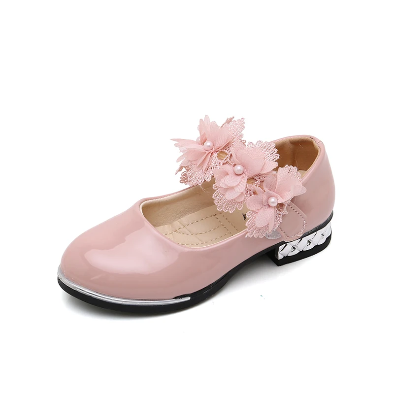 New Kids Shoes Girls Shoes Spring Autumn Princess Leather shoes Wedding Party for Girl Red pink White 3 4 5-14T