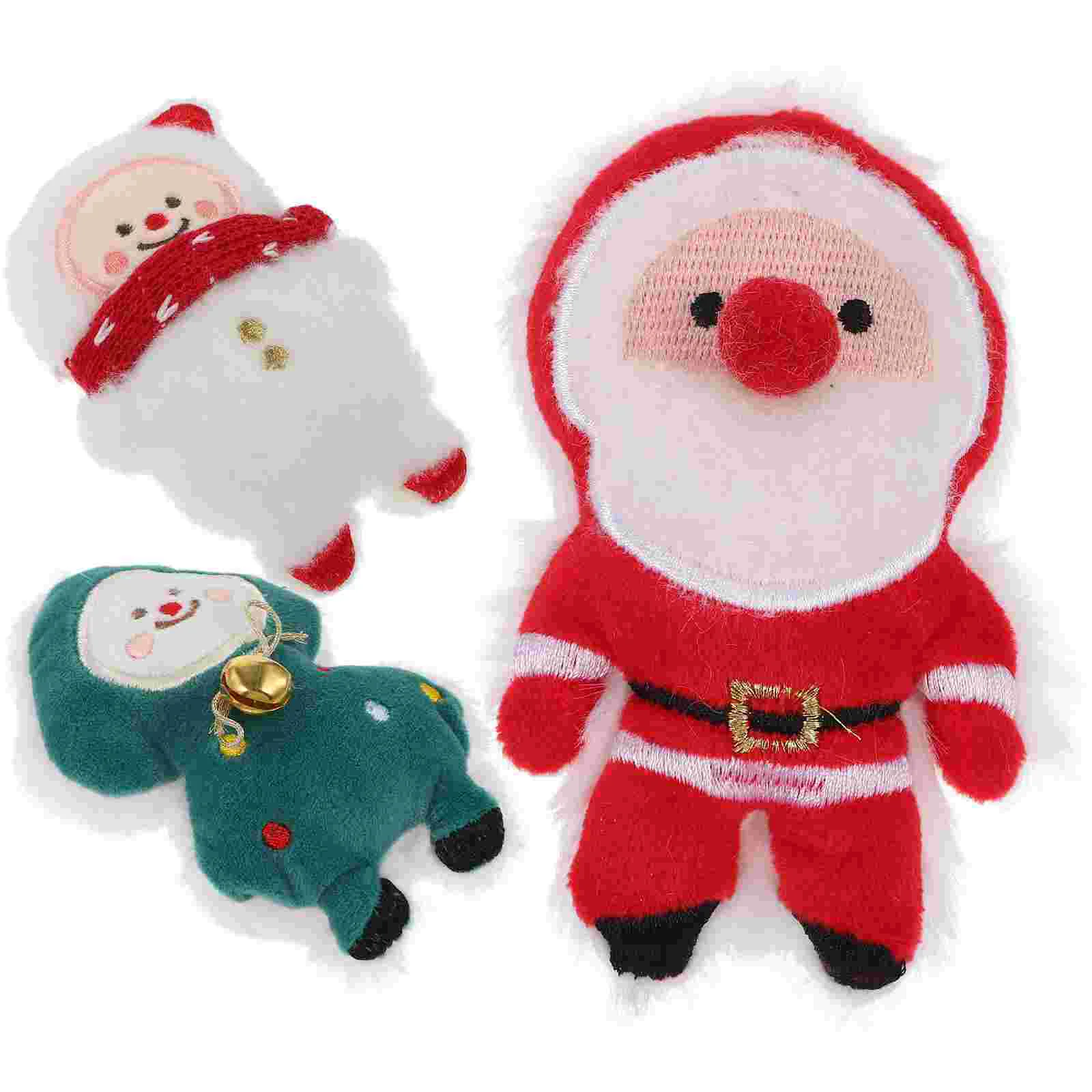 

3 Pcs Stuffed Toy Christmas Plush Cat Toys Interactive Pet Supplies Catnip for Kitten
