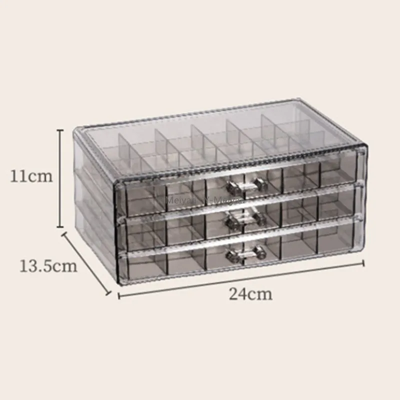72 - Grids Drawer Transparent Jewelry Box