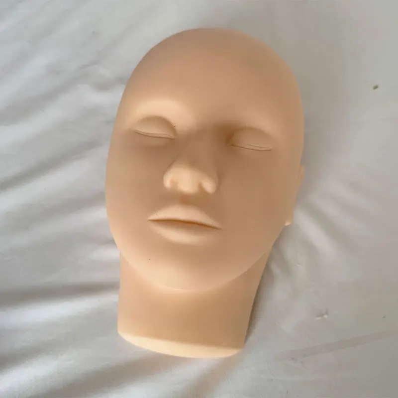 Testa di manichino per il trucco e l'estensione delle ciglia, testa del viso della bambola di cosmetologia, testa pratica in gomma Soft-Touch, facile da pulire - immagine 4
