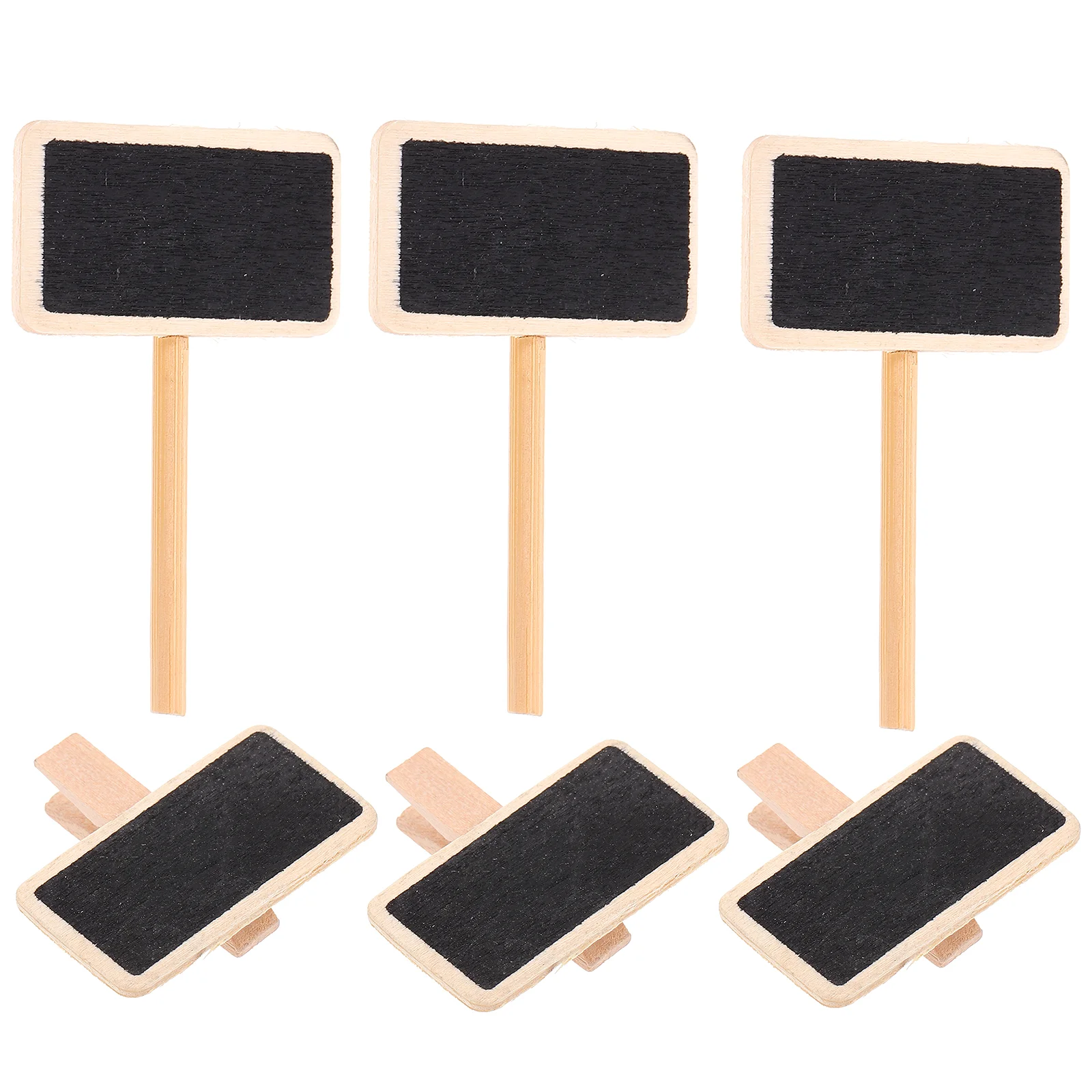 

50 Pcs Small Blackboard Sticky Notes Little Wooden Clips Creative Message Memo Food Decor Plant Mini Clamps Shape Flags