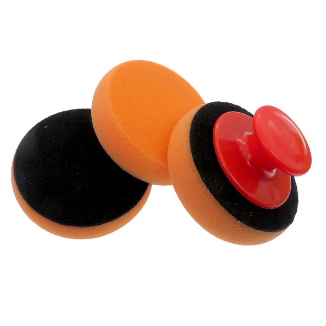 4 Inch Car Wax Applicator Pads Set With Red Handle Soft Sponge