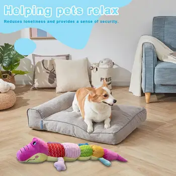 Chewy Dog Toys Interactive Play Pet Toy Dog Toys Animals Chew Toy Crocodile Caterpillar Lizard Soft Squeaky Puppy Toys For Small 3