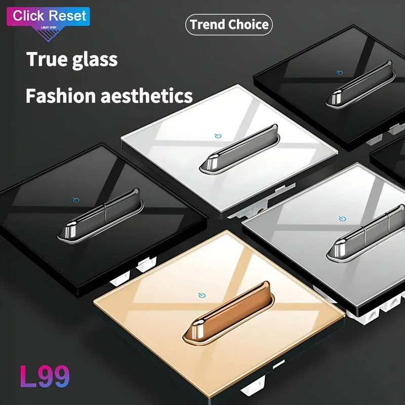 เต้ารับแผงผนังพร้อมไฟแสดงสถานะ ยุโรป อังกฤษ ฝรั่งเศส มาตรฐานกัวเตมาลา 1 แก๊ง 2 แก๊ง 1