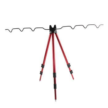 Supporto Treppiede per Canna da Pesca in Lega di Alluminio Telescopico, Accessorio Resistente per Canne Telescopiche e Manuali