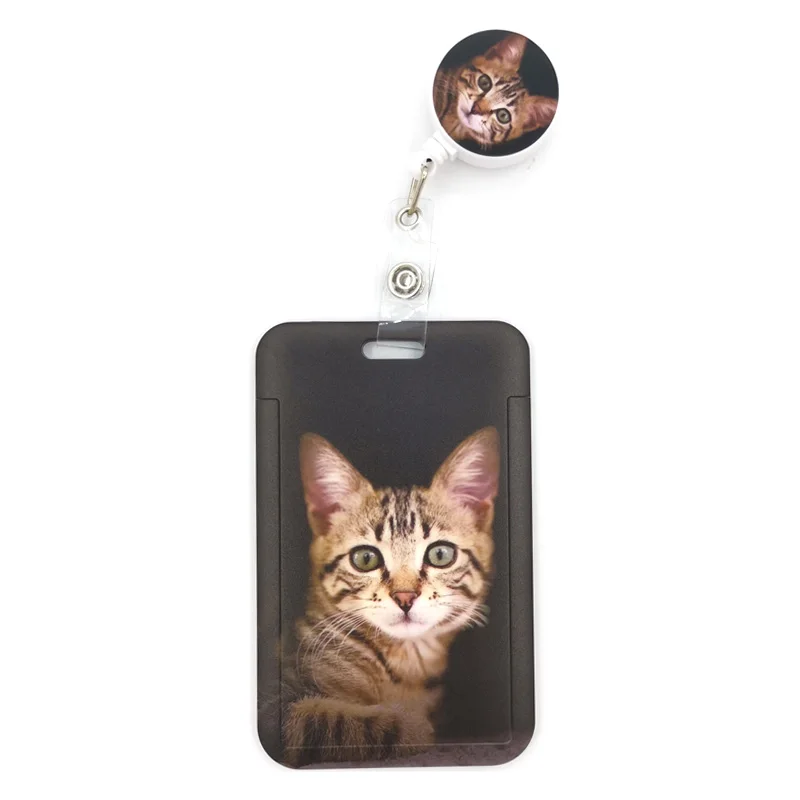 Real Lovely Cat Cute Card Cover Clip Lanyard Retractable Student Nurse Badge  Reel Clip Cartoon ID Card Badge Holder accessories - AliExpress