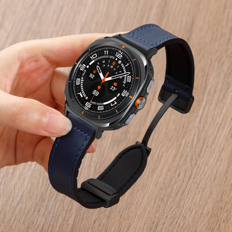 Premium Magnetic Leather Silicone Strap - Men's Sports Bracelet