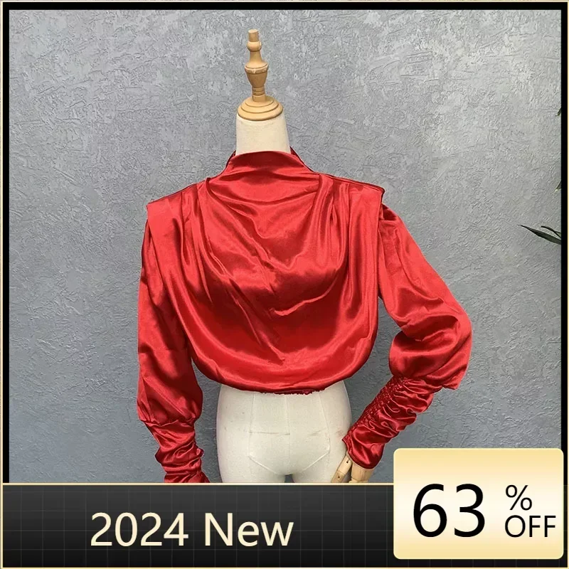 

2023 Fall Women Sexy Turtleneck Blouse Full Sleeve Fashion Tops Tee Lady Casual Shirts and Blouse Tops Vintage Slim