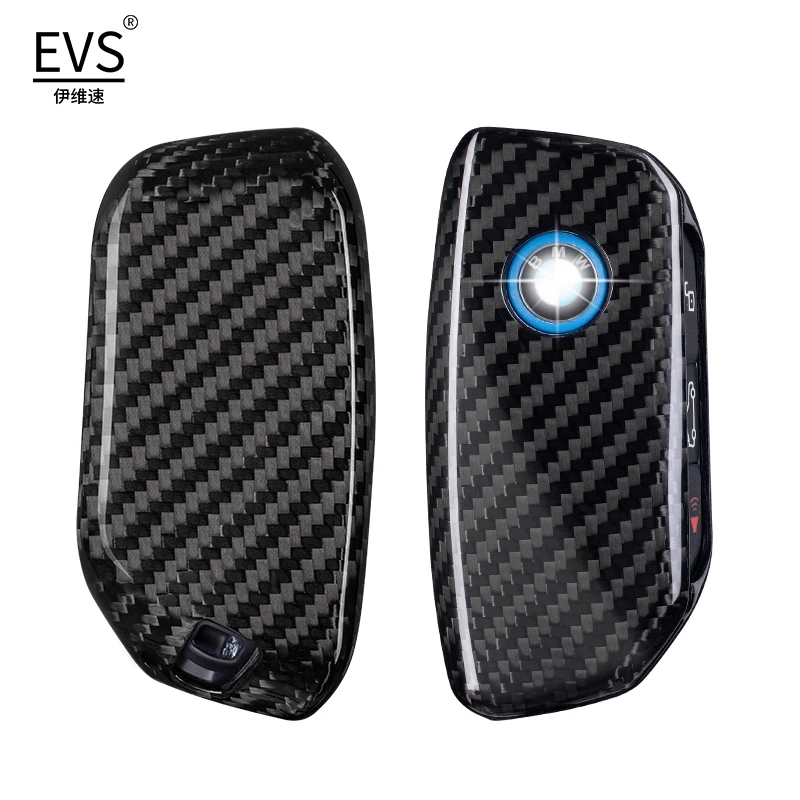 

Carbon Fiber Car Key Case Cover Compatible with BMW 2023 7 Series I7 G07 LCI XM X7 G07 U11 Smart Remote Shell Auto