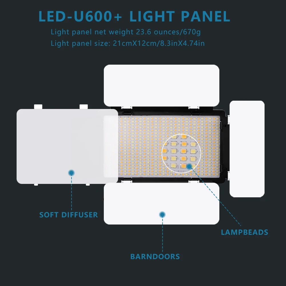 U800 RGB Photo Light LED Photo Studio Light Camera Phone Video Recroding RGB Panel Lamp LED Vdieo Light for YOUTUBE Tiktok LIVE