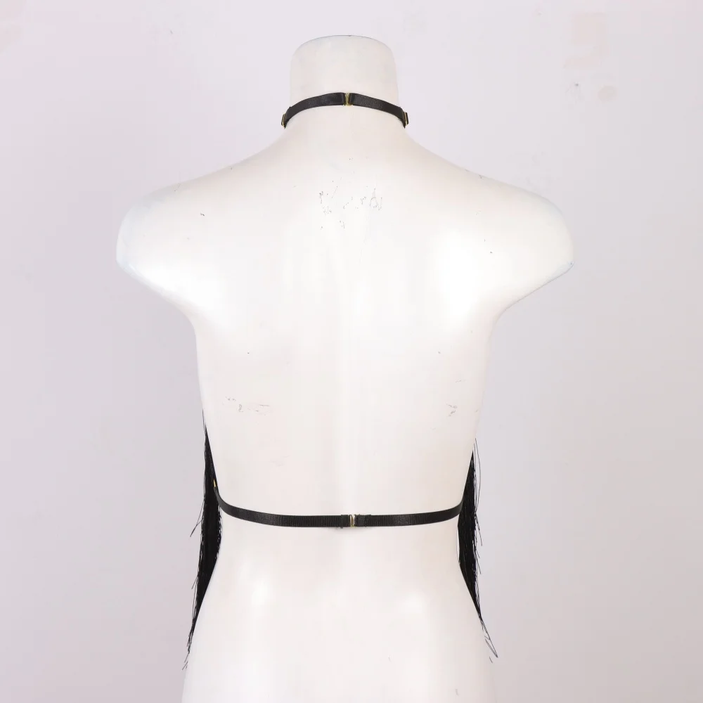 Black Tassel Halter Top Image 6