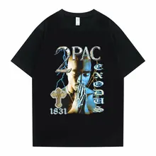 

Tupac 2pac T-shirt Short Sleeve Rapper Shakur Hip Hop T Shirts Men Women Fashion O-collar Tshirt Soft Cotton Man Tees Streetwear
