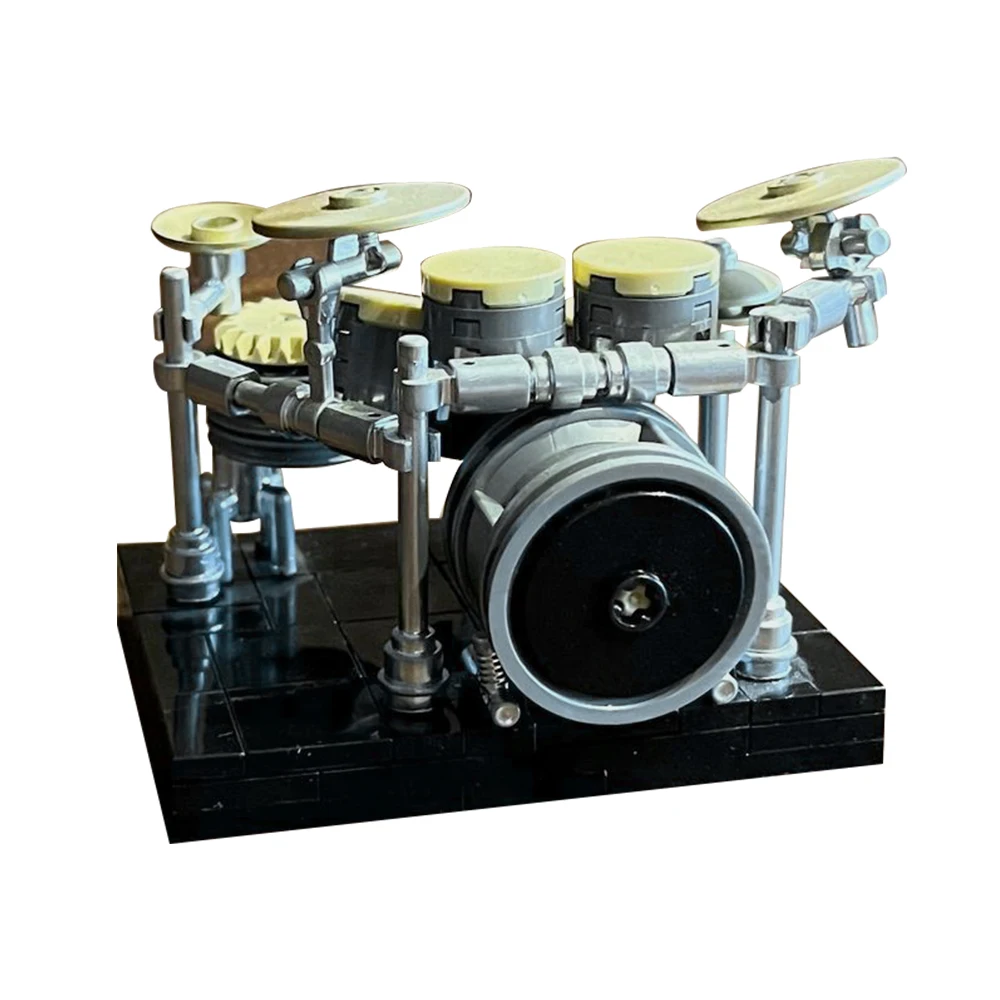Moc Music Group Band Drumset Con Rack-System Building Block Set Play Drum Education Giocattoli In Mattoni Fai Da Te Per Bambini Regalo Di Compleanno