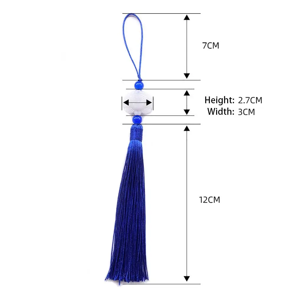 1Pcs 고대 중국 스타일 매듭 옥 비즈 Tassel Lotus Tassels 팬 떨어지는 장식품 실크 Tassels 의류 펜던트