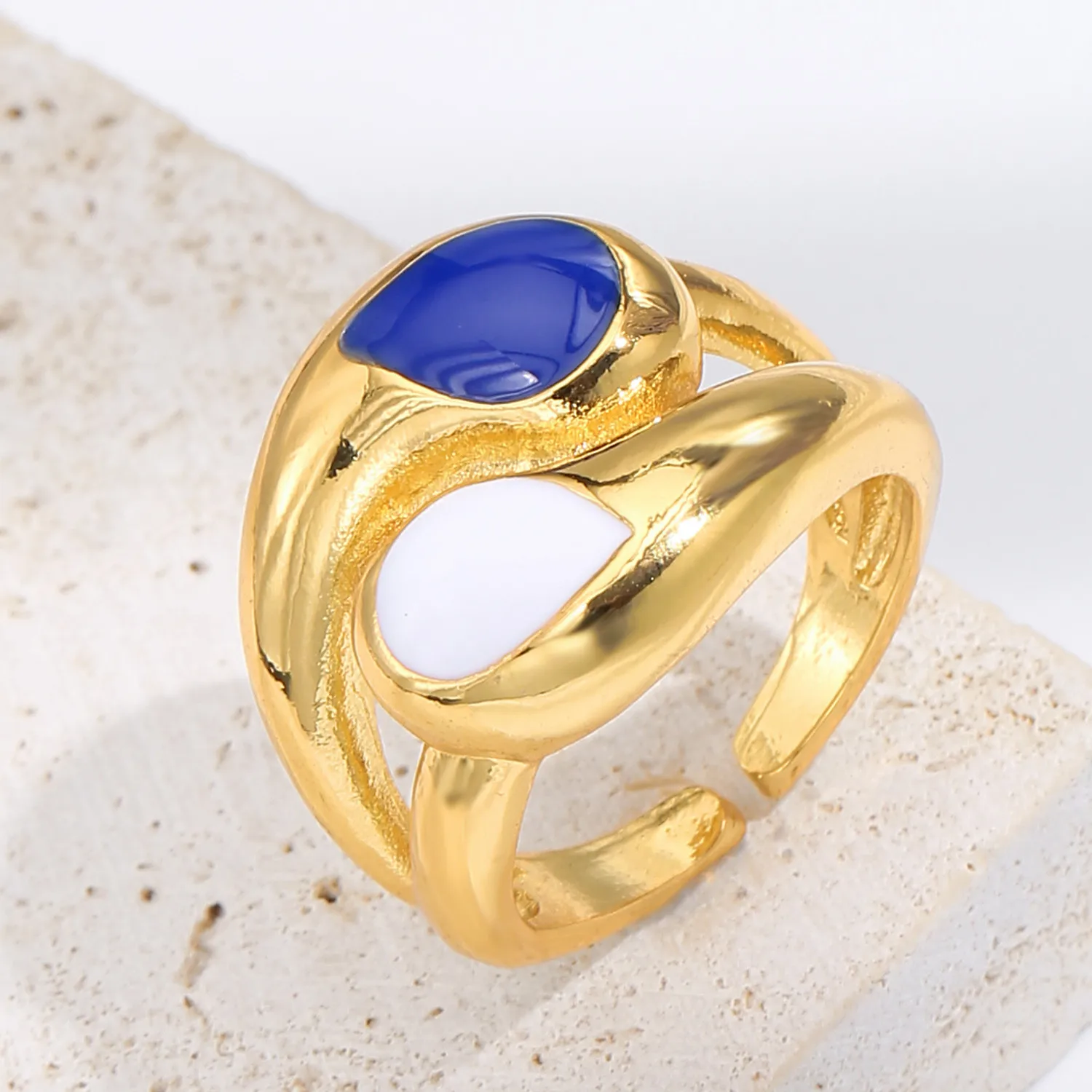 2021 INS Color Rainbow Fashion Rings For Women Finger Jewelry Clear CZ Colorful Neon Enamel Open Adjusted Dome Ring