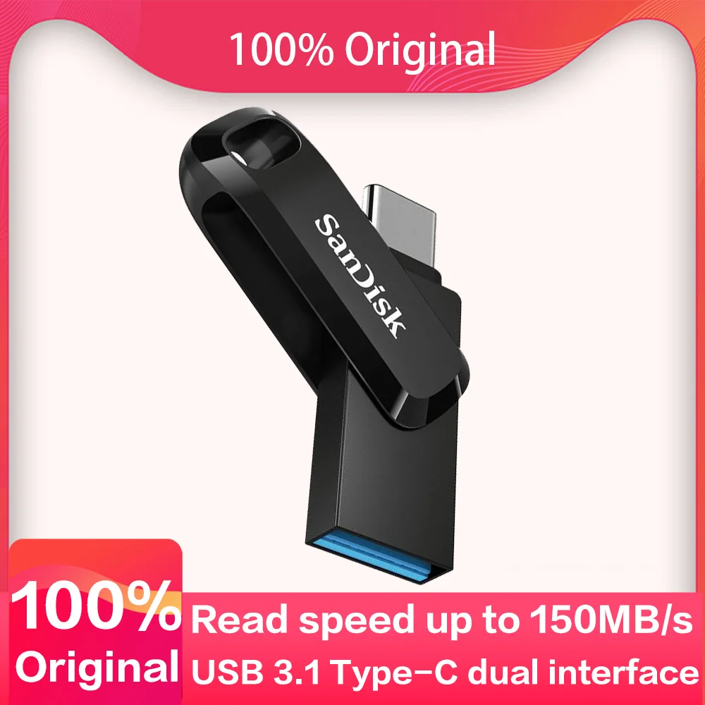 SanDisk 32GB 64GB 128GB 256GB OTG USB3.1 TYPE-C Flash Pen Drive