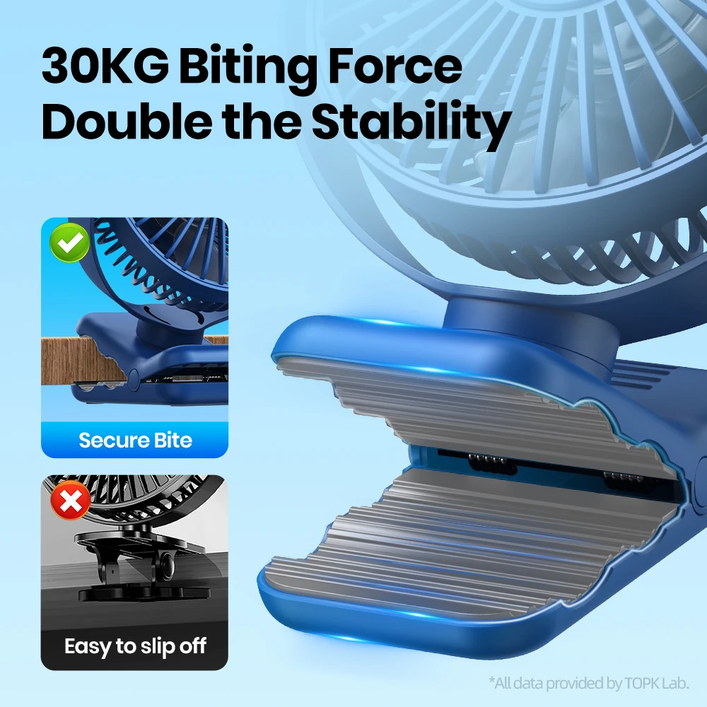 Topk-مشبك صغير محمول على مروحة ، مروحة مكتب USB ،...