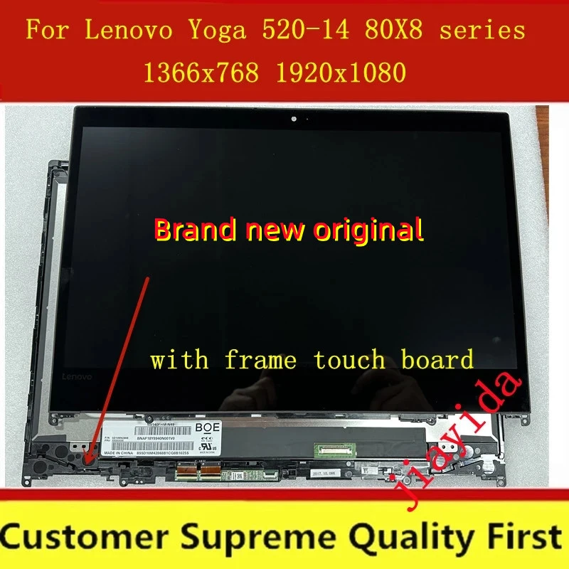With Frame Hd Fhd For Lenovo Yoga 520-14 80x8 81c8 520-14ikb 520 14 Flex  5-14 5-1470 Lcd Screen+touch Digitizer Panel Assembly - Laptop Lcd Screen -  AliExpress