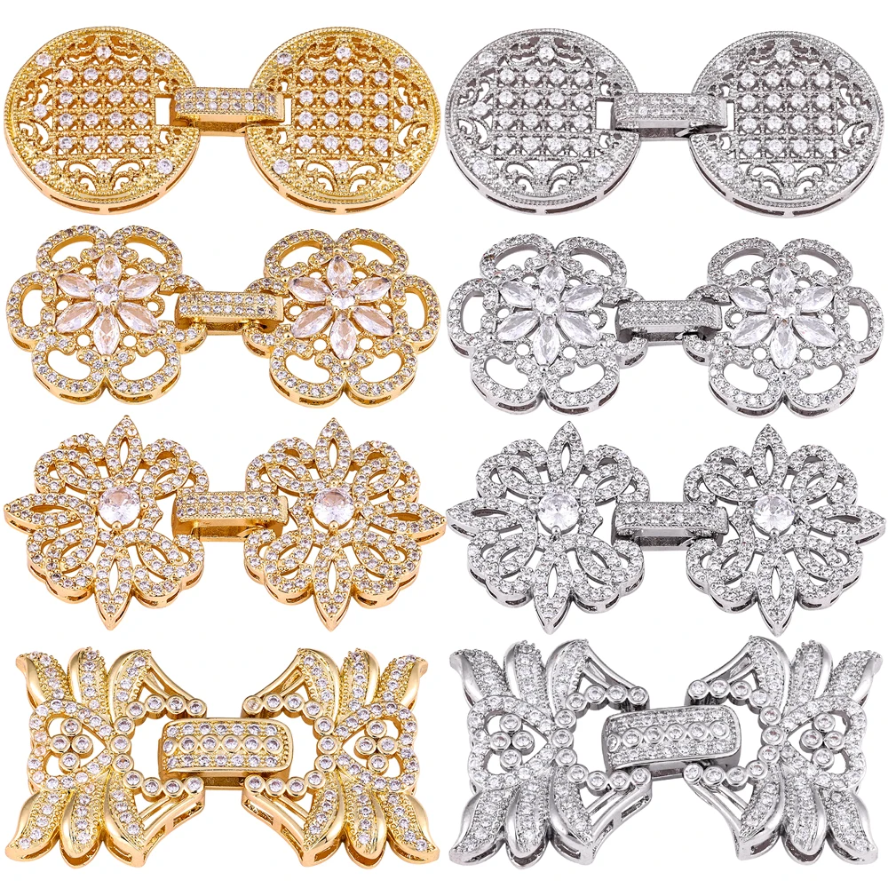 Juya DIY 바느질 비즈 쥬얼리 액세서리 18K 골드 실버 도금 장식 꽃 커넥..