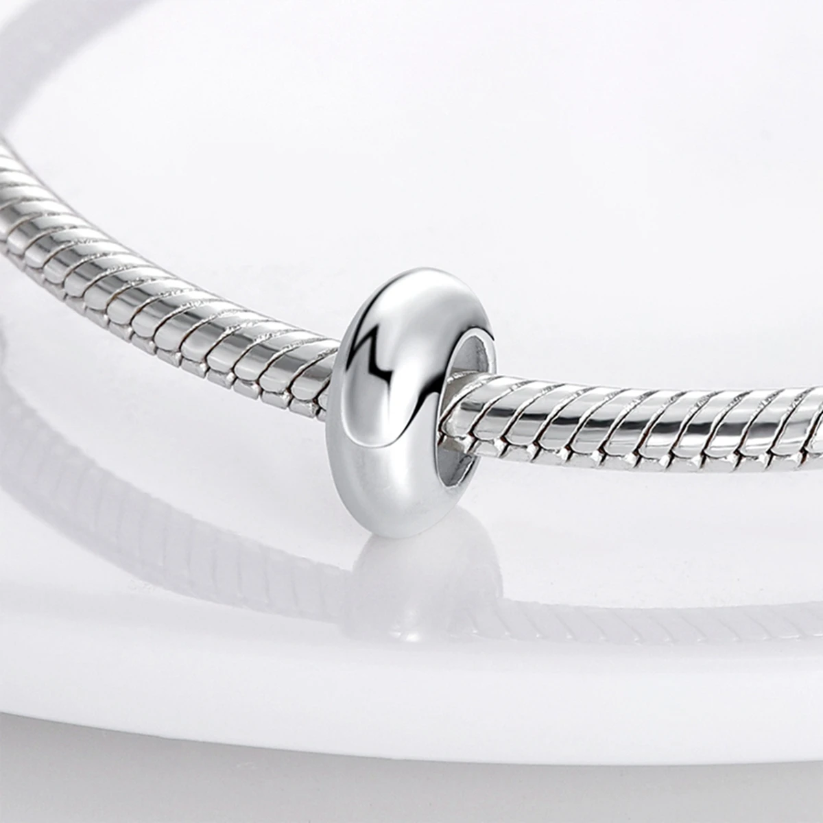 Charms Fit Original Beads 925 Sterling Silver Clip Charms Zircon Silicone Spacer Beads fit Bracelet Women DIY